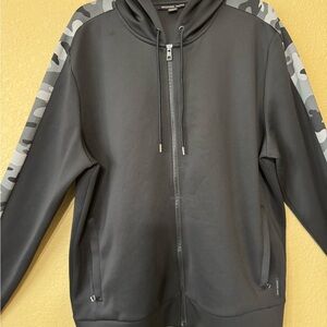 Michael Kors Black Camouflage Track Jacket SZ XL